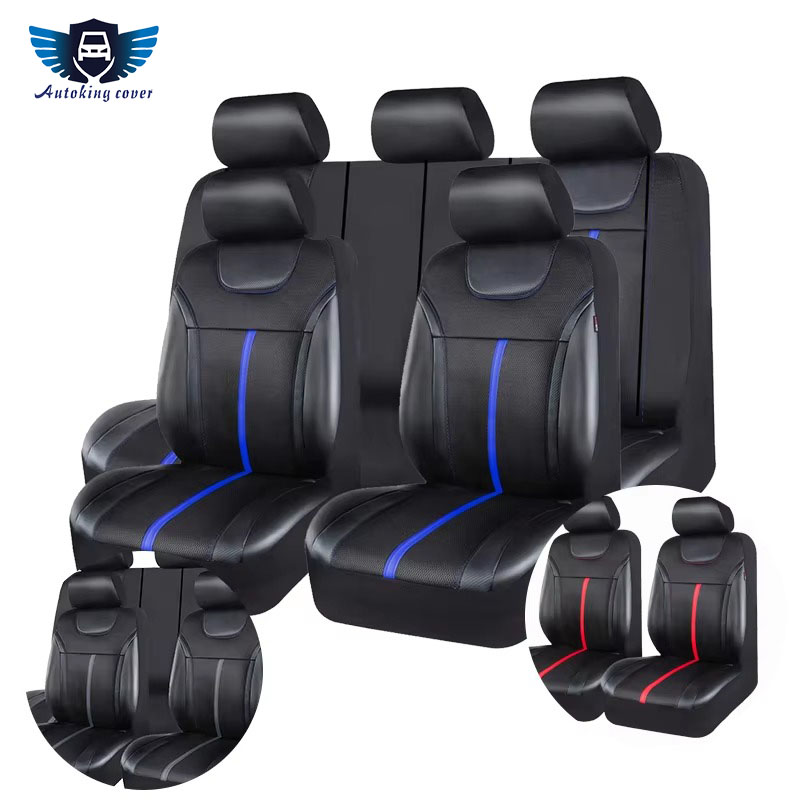 Leather Car Seat Covers Full Set Universal - AUTOKING PU Deri ve File Kumaş