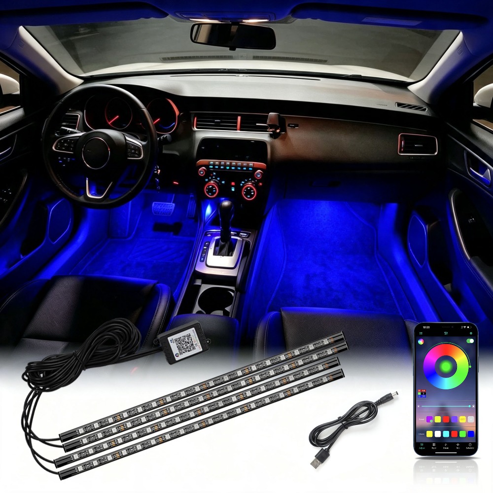 Led Ambient Interior Car Lights App Control - Çok Modlu RGB Neon Araba İç