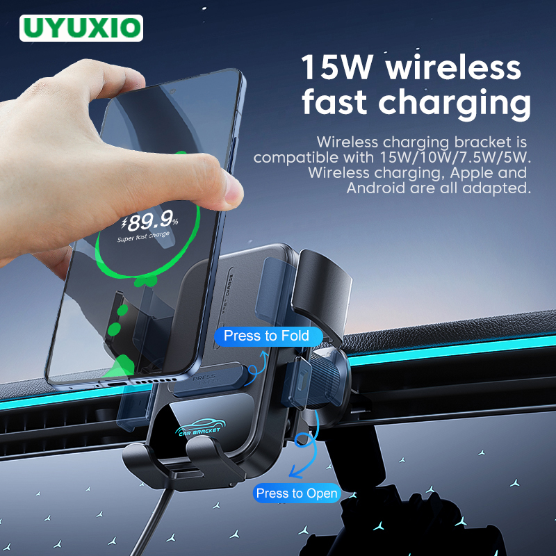 Wireless Car Charger Mount Fast Charging - UYUXIO Hava Firar Araç Montaj Telefon