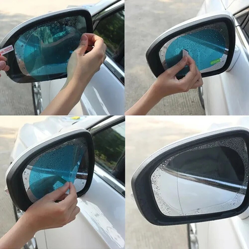 Anti Glare Car Rearview Mirror Film - 2 adet Evrensel, Buğu Önleyici, Parlama