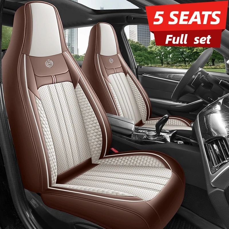 Leather Car Seat Covers Full Set Universal - Lüks 3D Tam Araba Koltuk Kılıfı