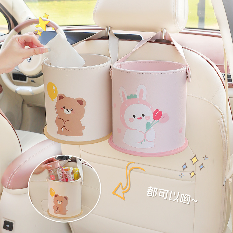 Araba çöp kutusu karikatür san - Waterproof Car Trash Can With Lid incelemesi ve fiyatı