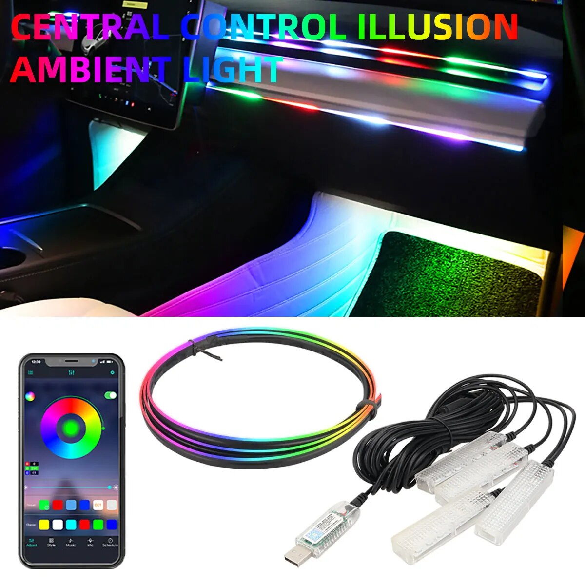 4 IN 1 6 IN 1 ile senfoni arab - Led Ambient Interior Car Lights App Control incelemesi ve fiyatı