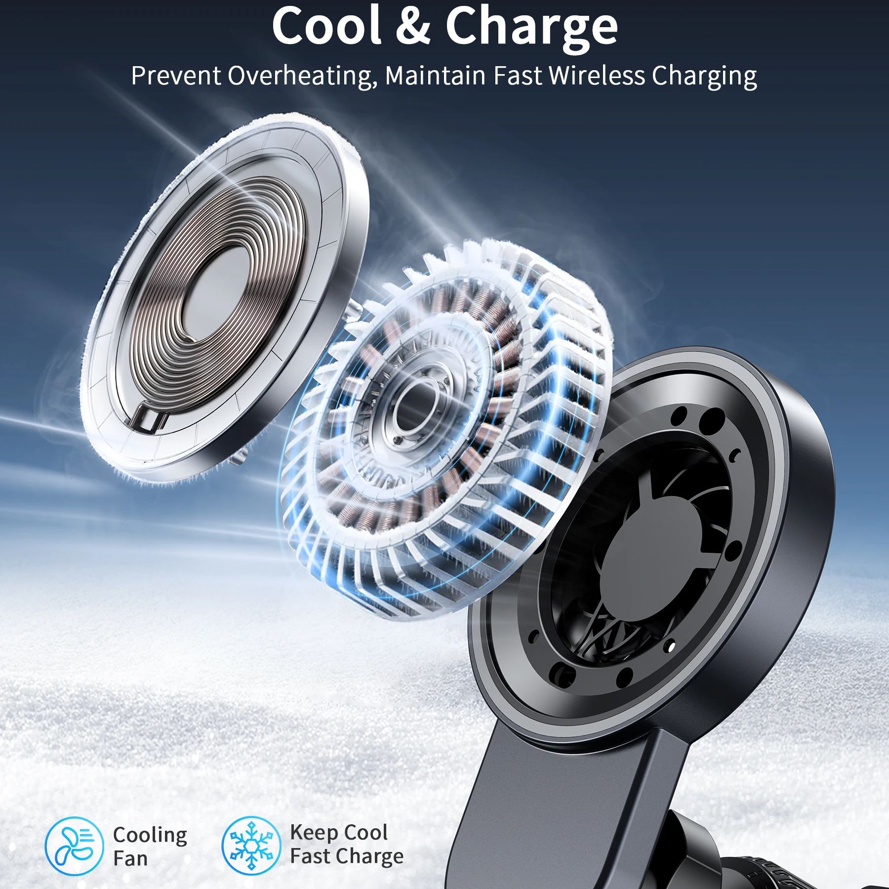 Soğutma Fanlı Manyetik Kablosu - Wireless Car Charger Mount Fast Charging incelemesi ve fiyatı