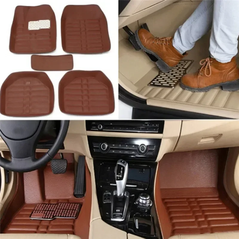 5 adet Premium Kolay Temizlene - Car Floor Mats Universal Waterproof Leather incelemesi ve fiyatı