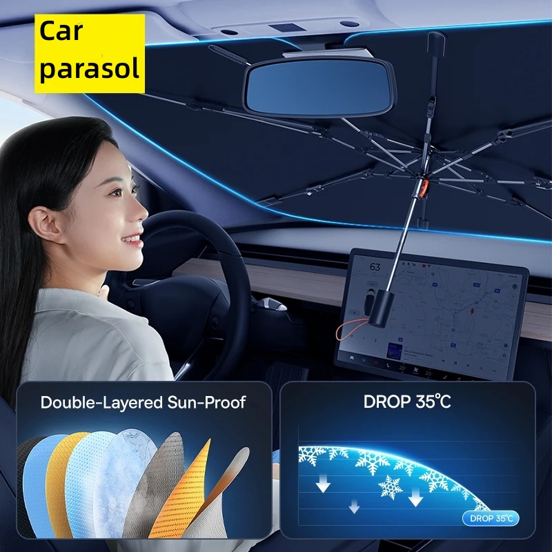 Araba güneşliği cam şemsiye ön - Car Sunshade Windshield Umbrella Foldable incelemesi ve fiyatı