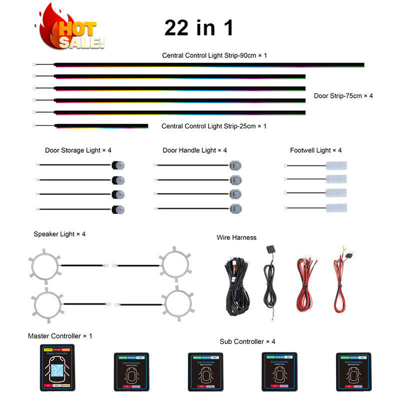 22'si 1 Arada Dream Color RGB  - Led Ambient Interior Car Lights App Control incelemesi ve fiyatı
