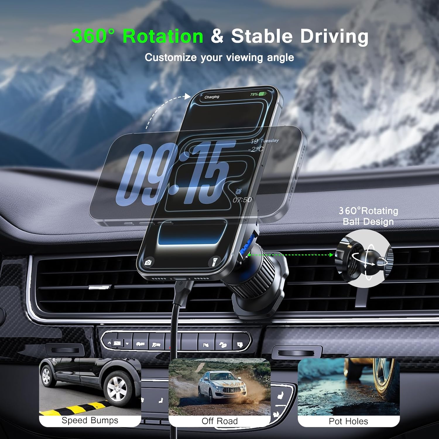 UYUXIO Tüketici Elektroniği Ma - Wireless Car Charger Mount Fast Charging incelemesi ve fiyatı