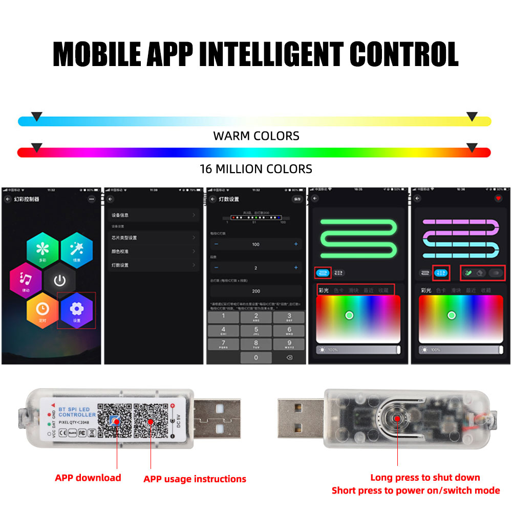 1/2in1 110cm 140cm Akrilik İç  - Led Ambient Interior Car Lights App Control incelemesi ve fiyatı